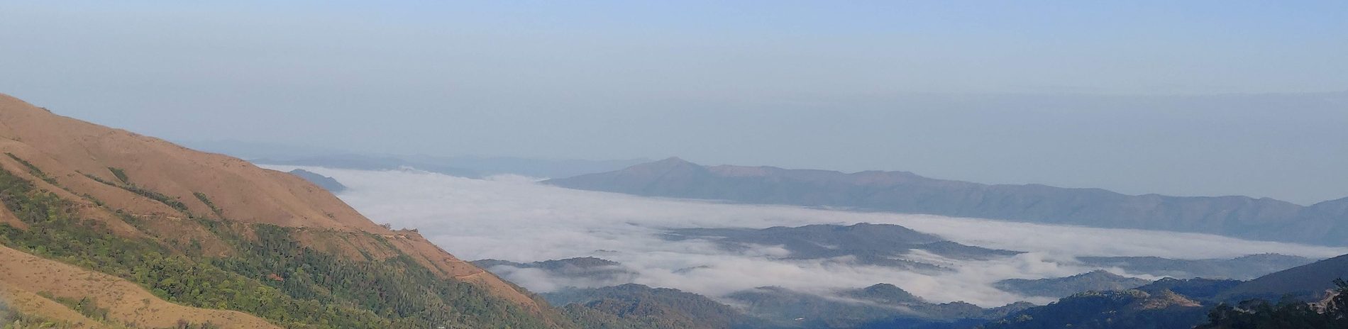 Valley below the ridge at first light, Chikkamagaluru