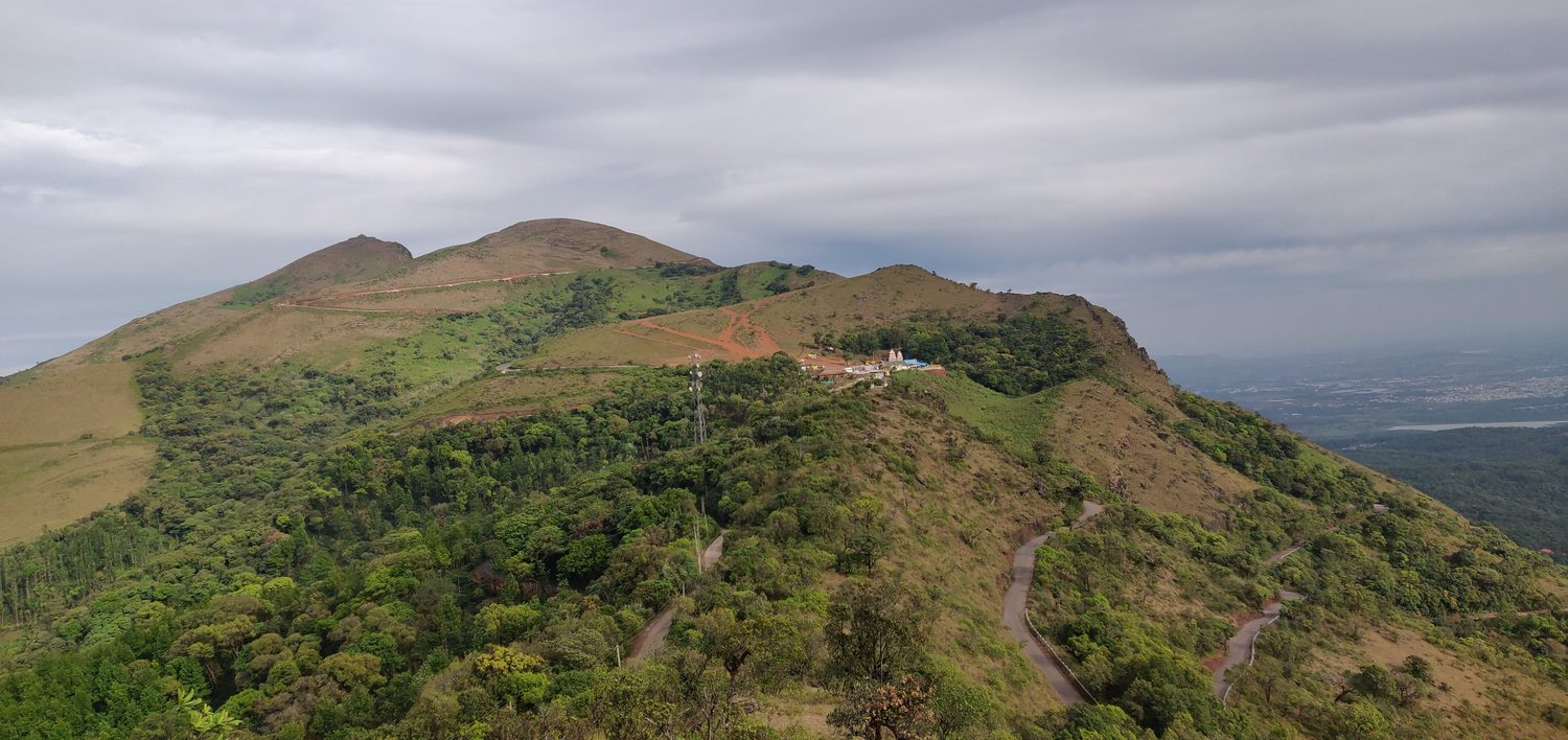 Ridge and summit temple above Chikkamagaluru, Karnataka