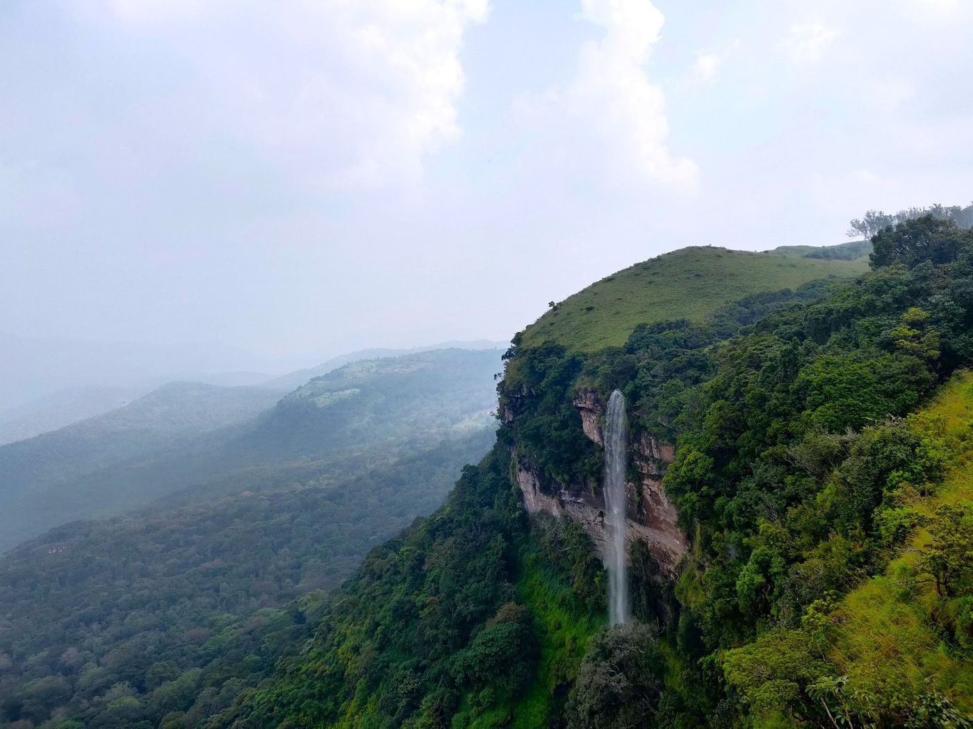 Water falling from the escarpment near Chikkamagaluru